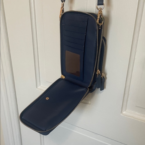 Navy Crossbody Phone Bag with Gold Hardware - Picture 6 of 7